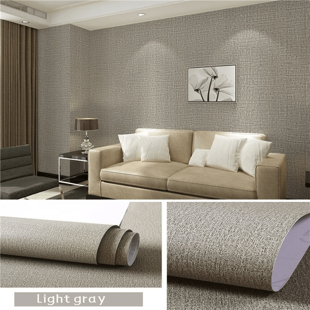 1000x1000 3 5m Cloth Wallpaper Self Adhesive PVC Plain Living Room Linen Renovation Sticker TV Background Vinyl Contact Paper Home Decor _