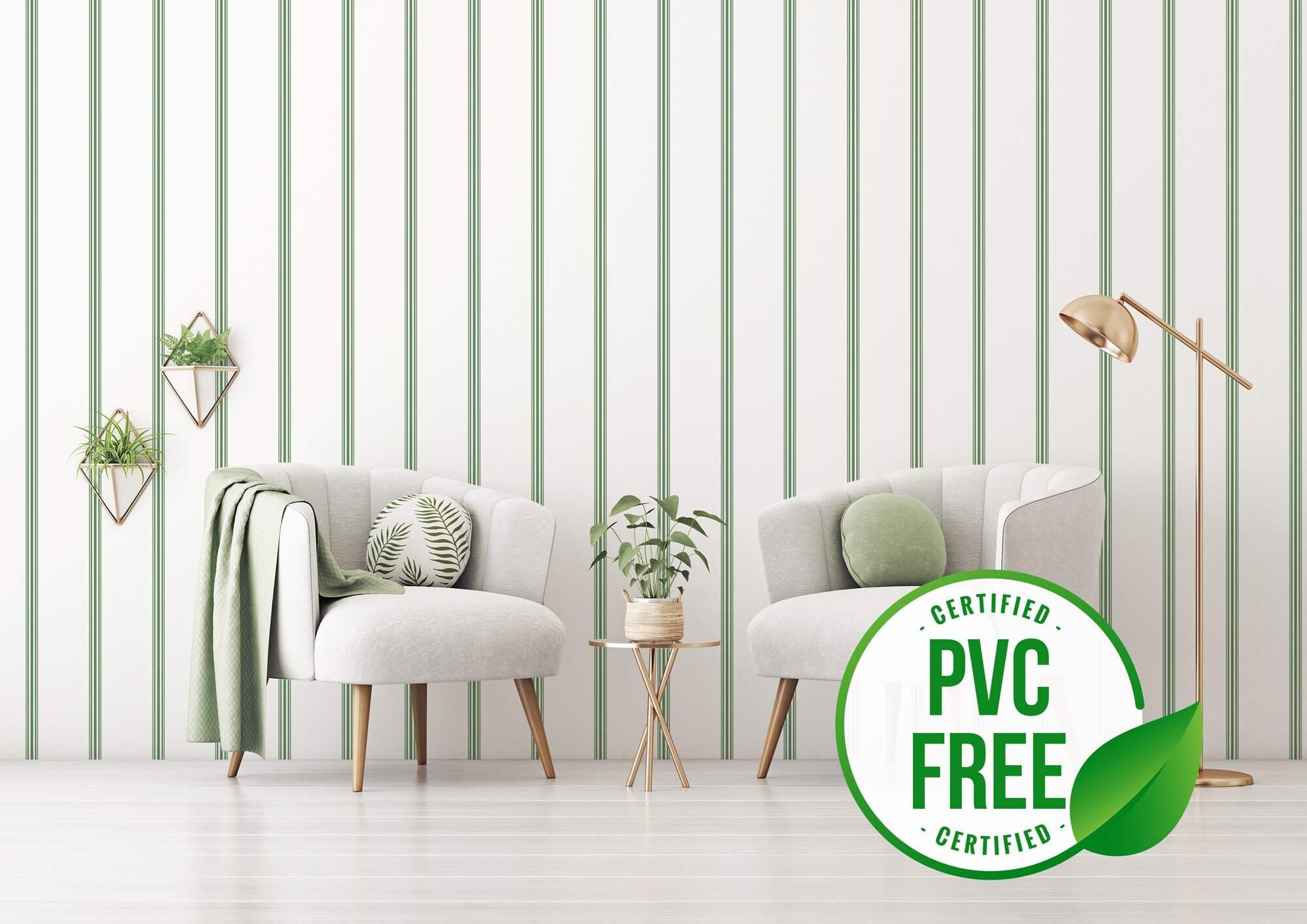 2000x1414 Green French Stripe Self Adhesive Wallpaper Removable Peel