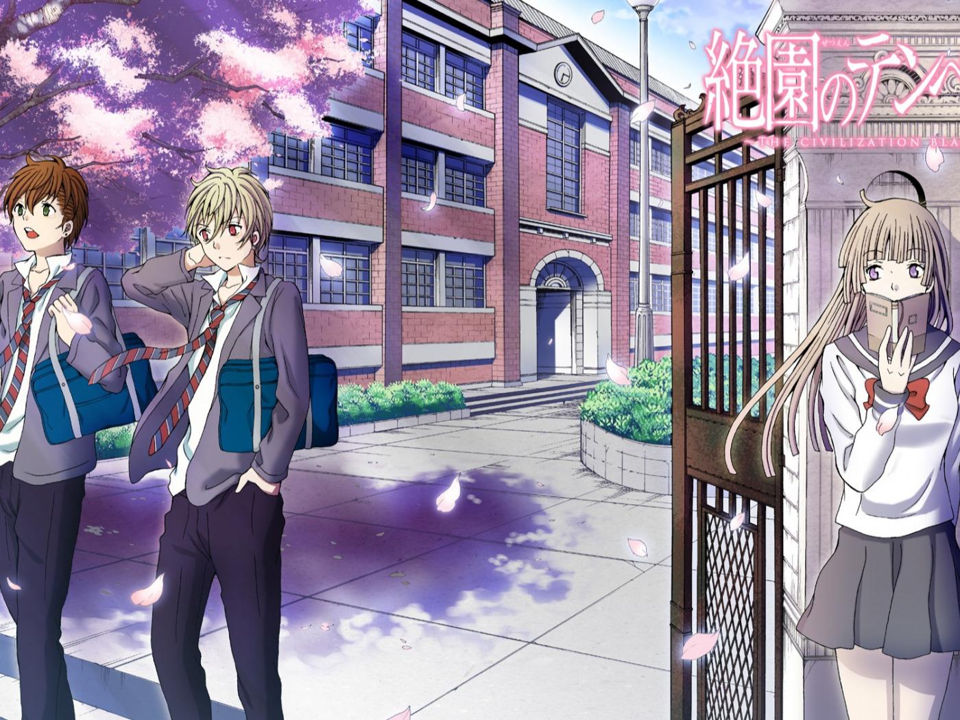 1400x1050 Download wallpaper girl, guys, Mahiro Fuwa, Zetsuen No Tempest, Yoshino Takigawa, Aika Fuwa, section shonen in resolution 1400x1050