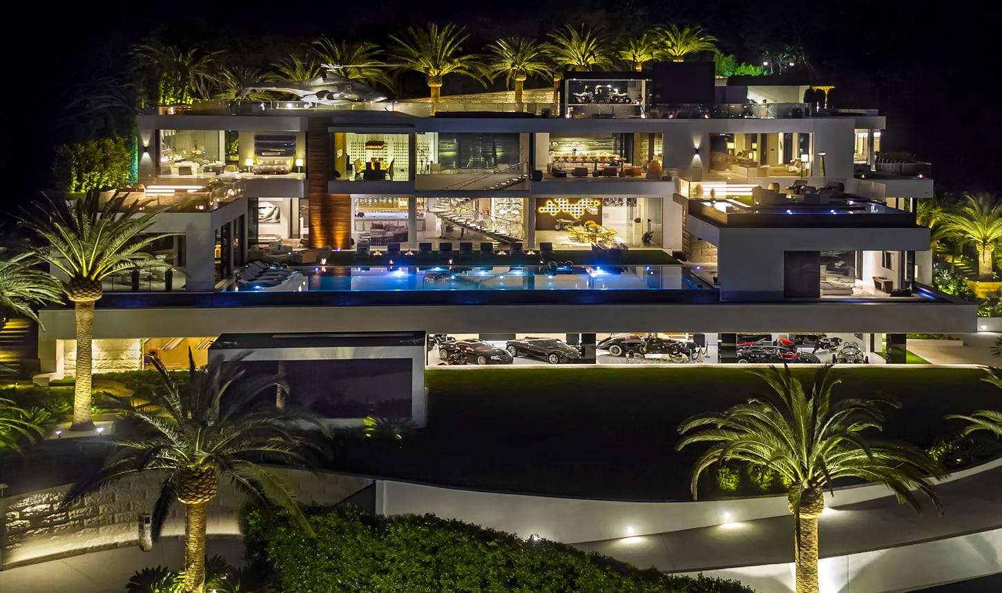 1451x859 Download Modern House With Palm Trees Wallpaper