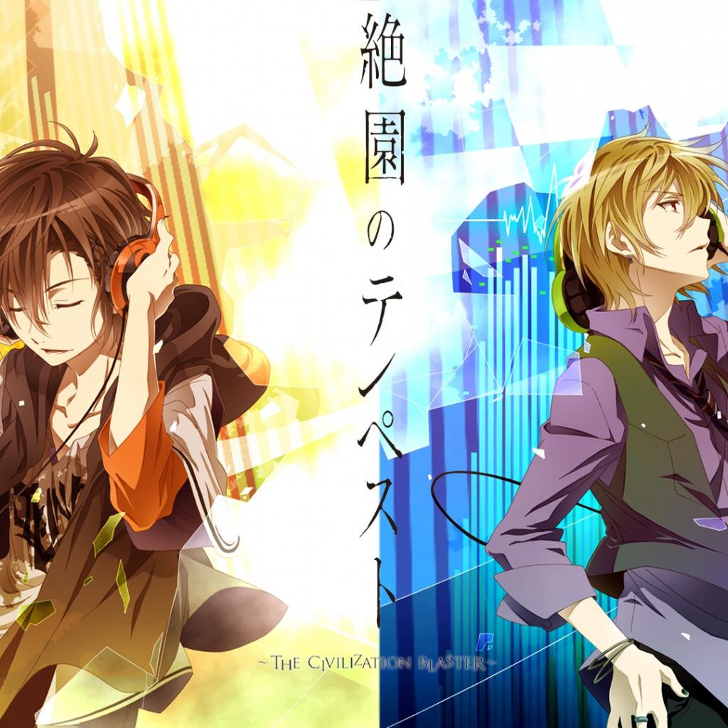 1024x1024 Download wallpaper headphones, guys, Mahiro Fuwa, Zetsuen No Tempest, Yoshino Takigawa, section shonen in resolution 1024x1024