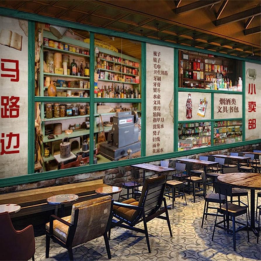 894x894 3D Mural Wallpaper Retro Nostalgic Canteen Street Side Wallpaper Skewers Hot Pot Bar Barbecue Skewers Incense Wallpaper 250175Cm
