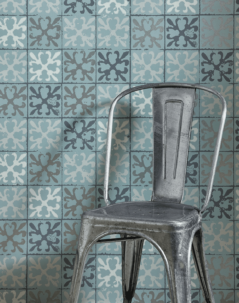 1008x1278 Fleur De Lys Tile, Canteen Blue