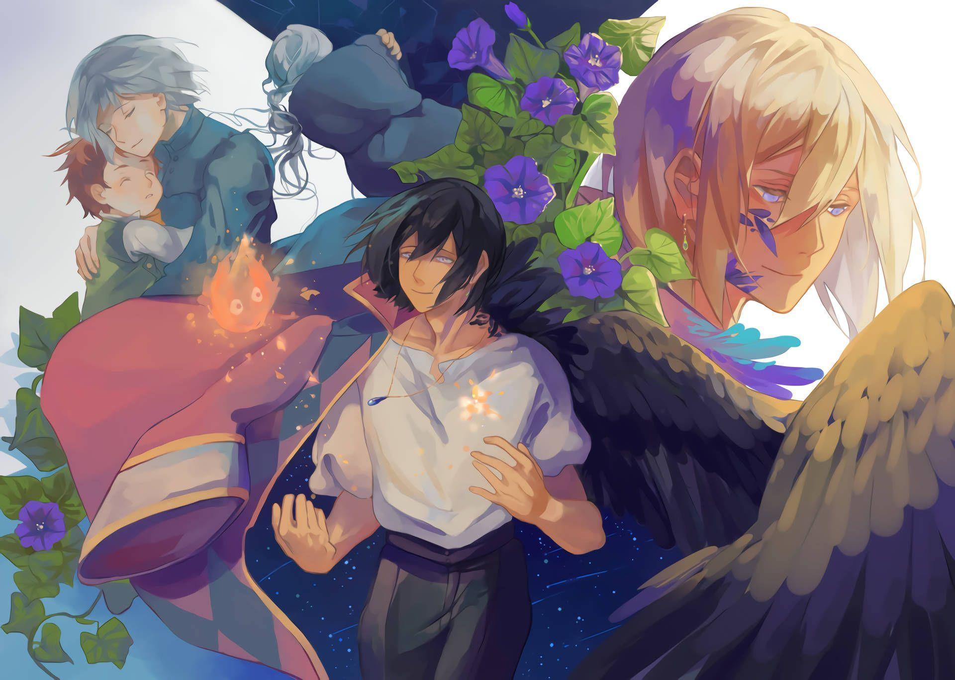 1920x1367 Download Aesthetic Painted Art Howl's Moving Castle Wallpaper