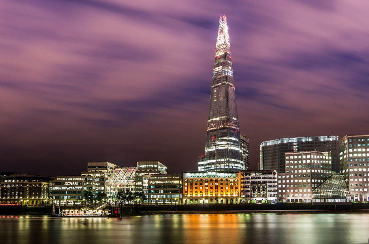 1280x846 Photos London England United Kingdom The Shard Night river