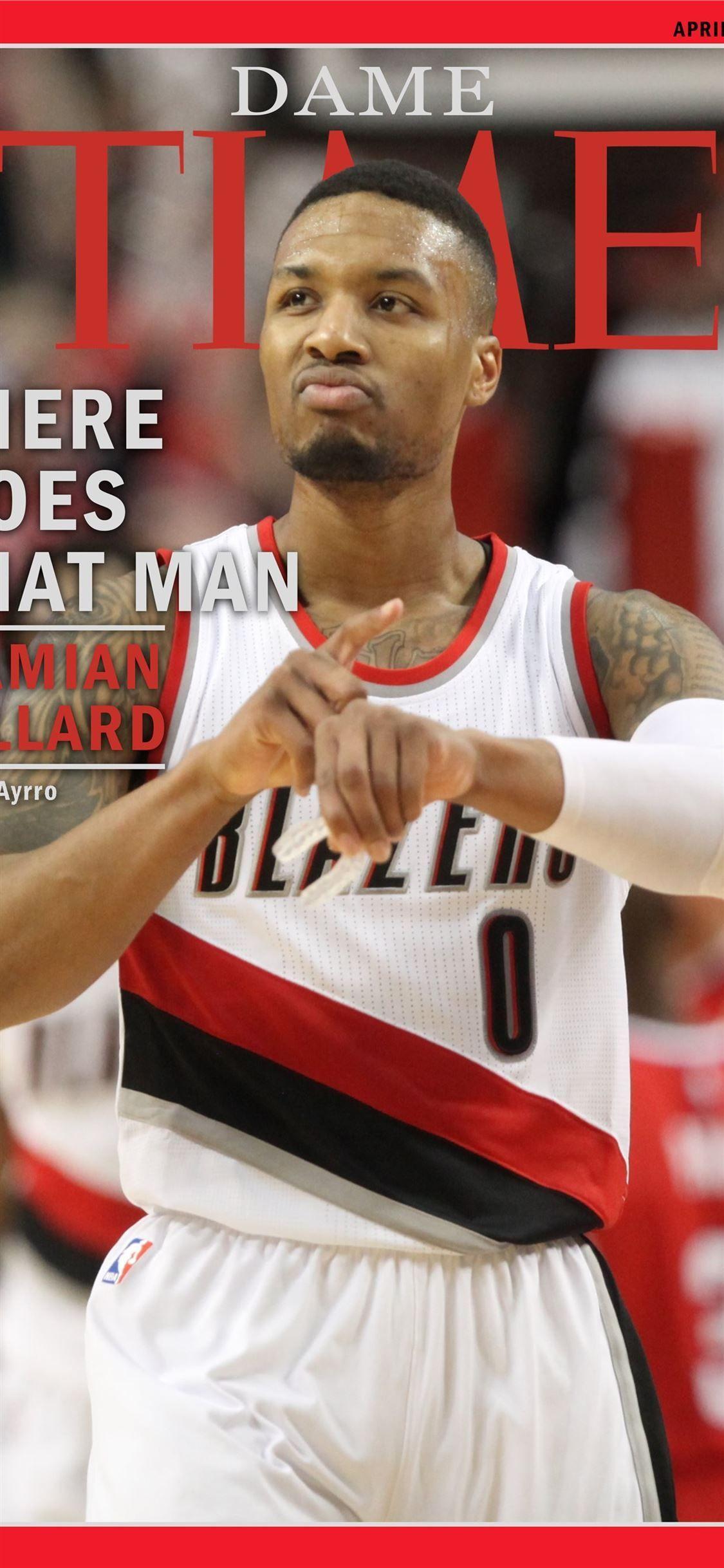 1125x2436 Damian Lillard Time Magazine Cover ripcity iPhone X Wallpaper Free Download