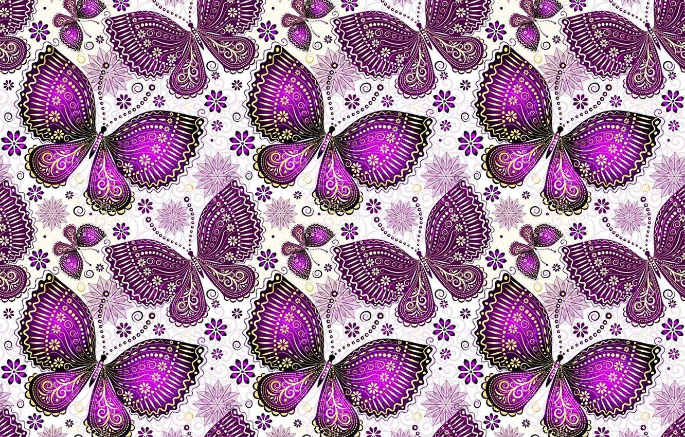 1332x850 Butterfly Pattern Wallpaper
