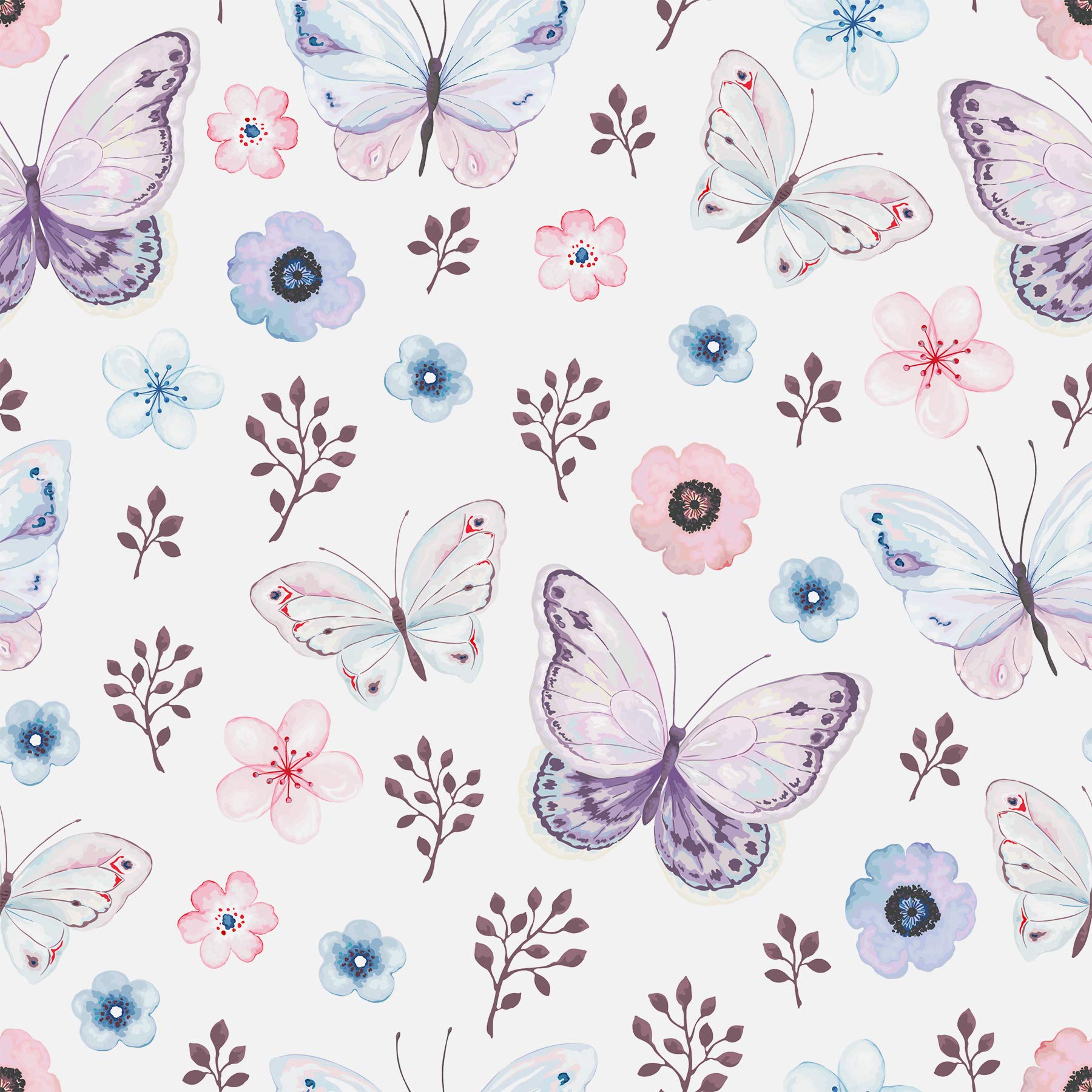 1800x1800 AMAZING WALL Home Peel and Stick Wallpaper Butterfly Printed Pattern Self Adhesive Bedroom