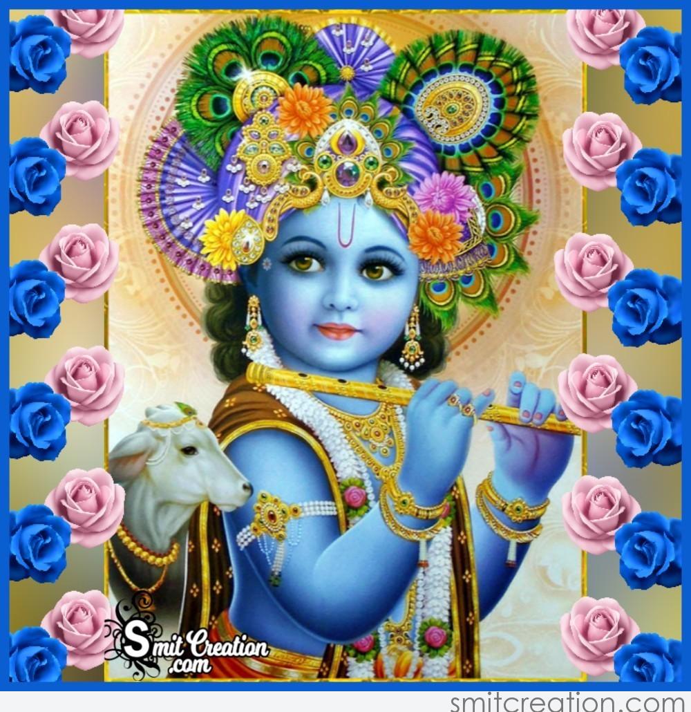 1000x1030 Bal Krishna With Cow Photo
