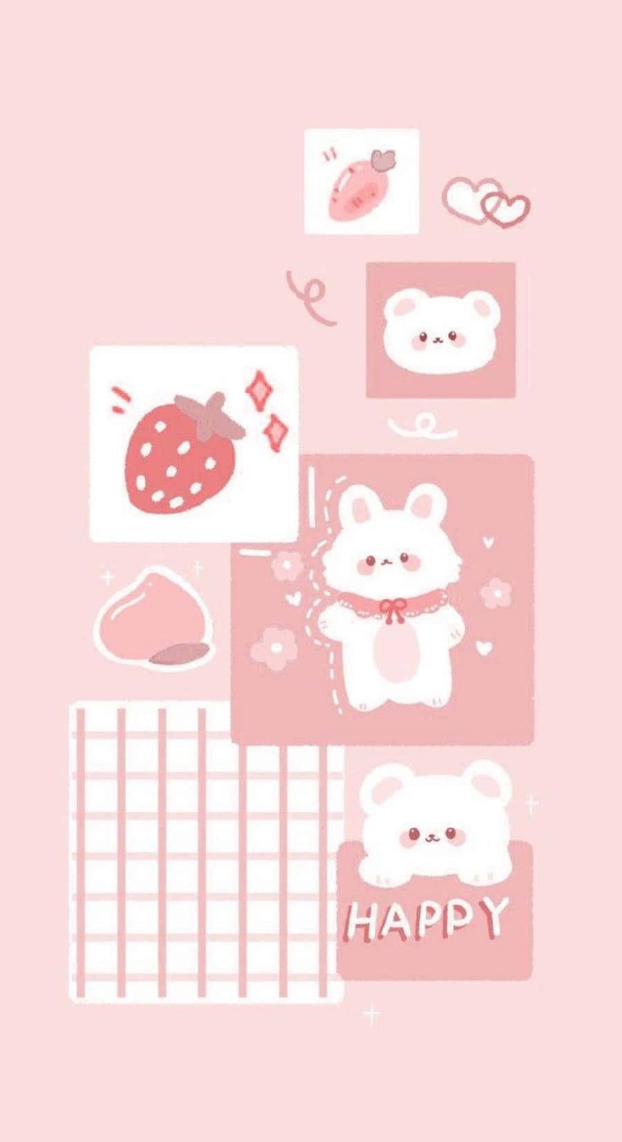 900x1651 Download Aesthetic Pink Kawaii Pink Bear Wallpaper