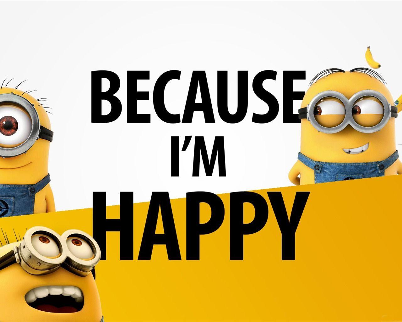 1280x1024 Because I Am Happy Text Artistic Design HD Wallpaper