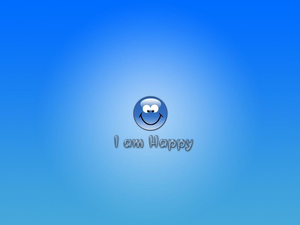 1024x768 I Am Happy Wallpaper