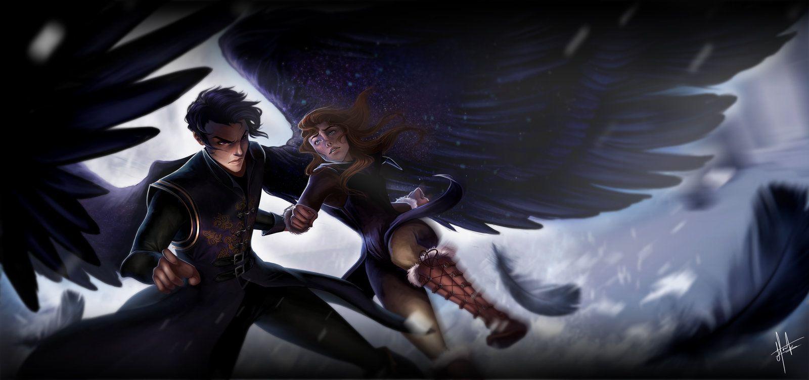 1600x752 Rhyse Feyre court of thorns and Розы series Фан Art