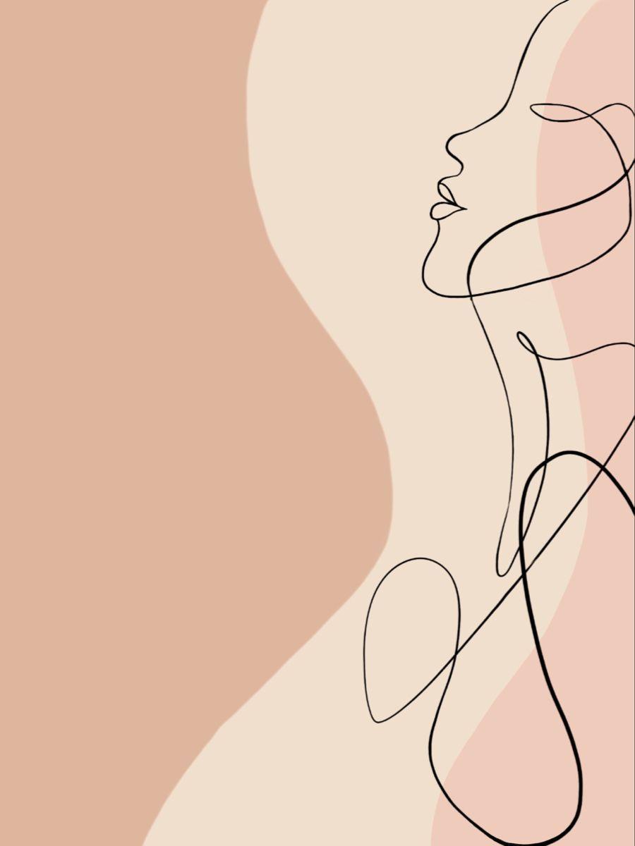 900x1200 Women Aesthetic Line Art Wallpaper