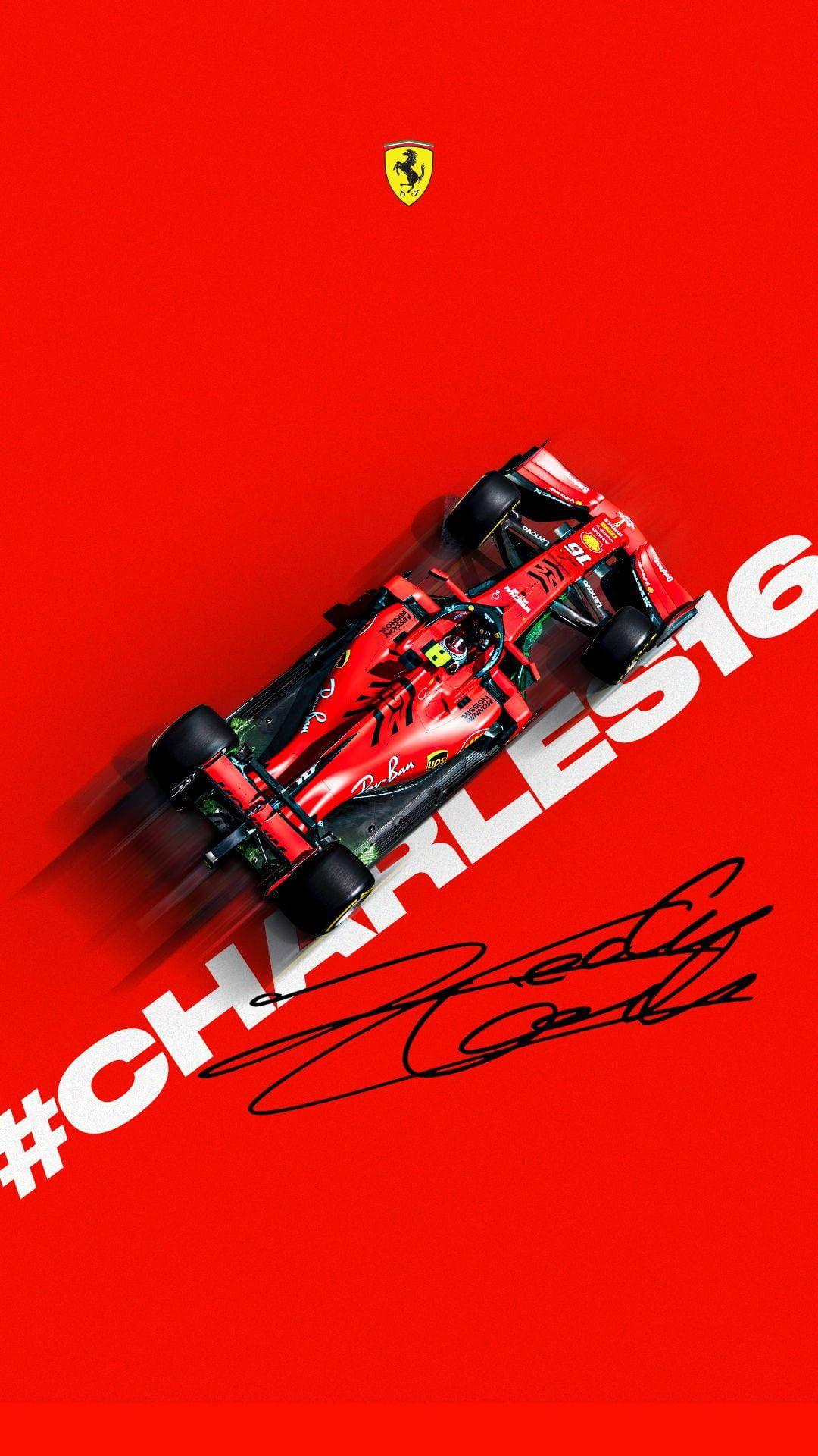 1080x1920 Download F1 Charles Leclerc Ferrari iPhone Wallpaper