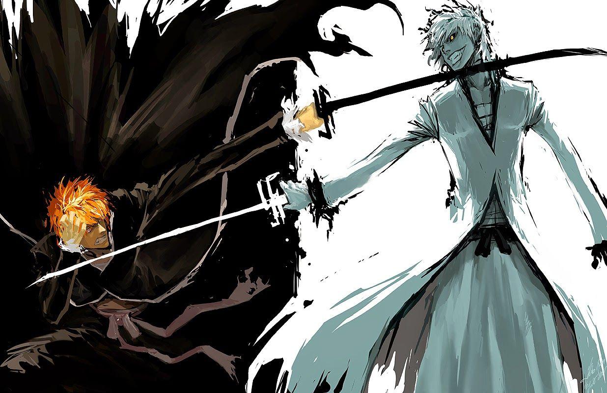 1236x800 Bleach : Ichigo Black and White Wallpaper