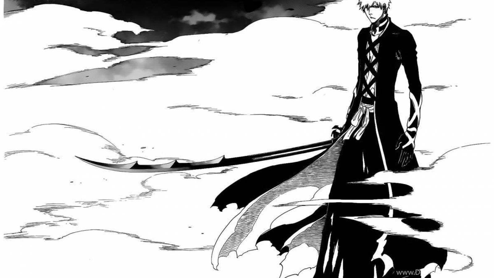 1600x900 Wallpaper: Ichigo Bankai, Bleach, Anime Boy, Handsome, Black