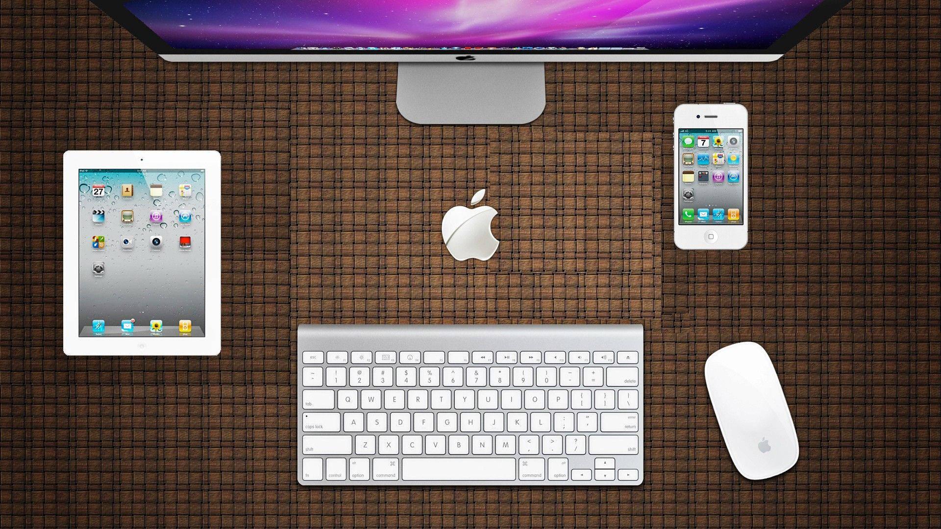 1920x1080 Download Apple Products Office Desk Set Up Wallpaper
