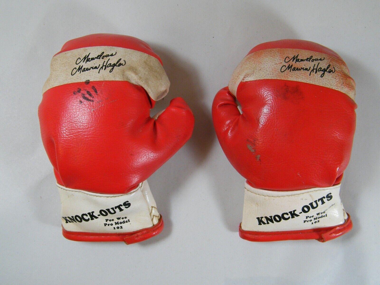 1600x1200 2) VINTAGE MARVELOUS MARVIN HAGLER KNOCK OUTS BOYS YOUTH BOXING GLOVES 102 2 OZ