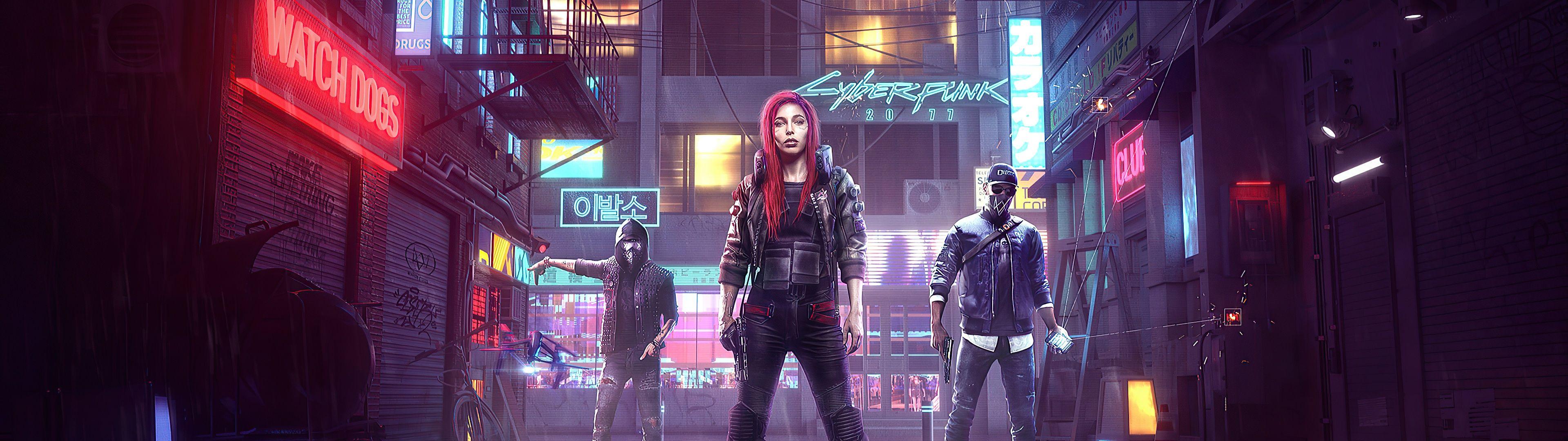 3840x1080 Cyberpunk 2077 Wallpaper 4K, Watch Dogs, Crossover