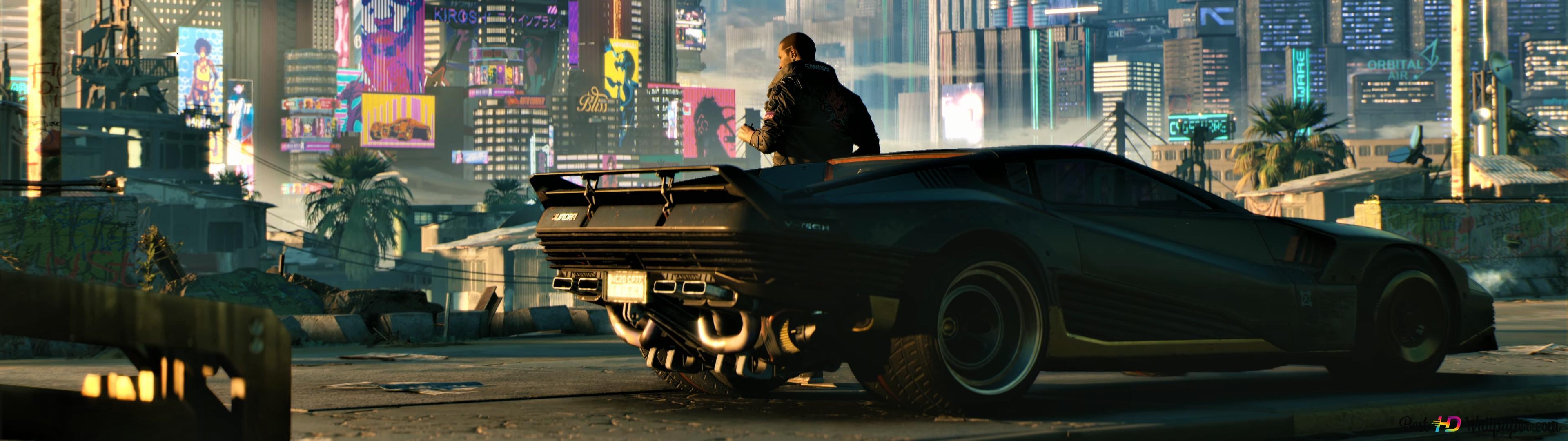 3840x1080 Cyberpunk 2077 4K wallpaper download