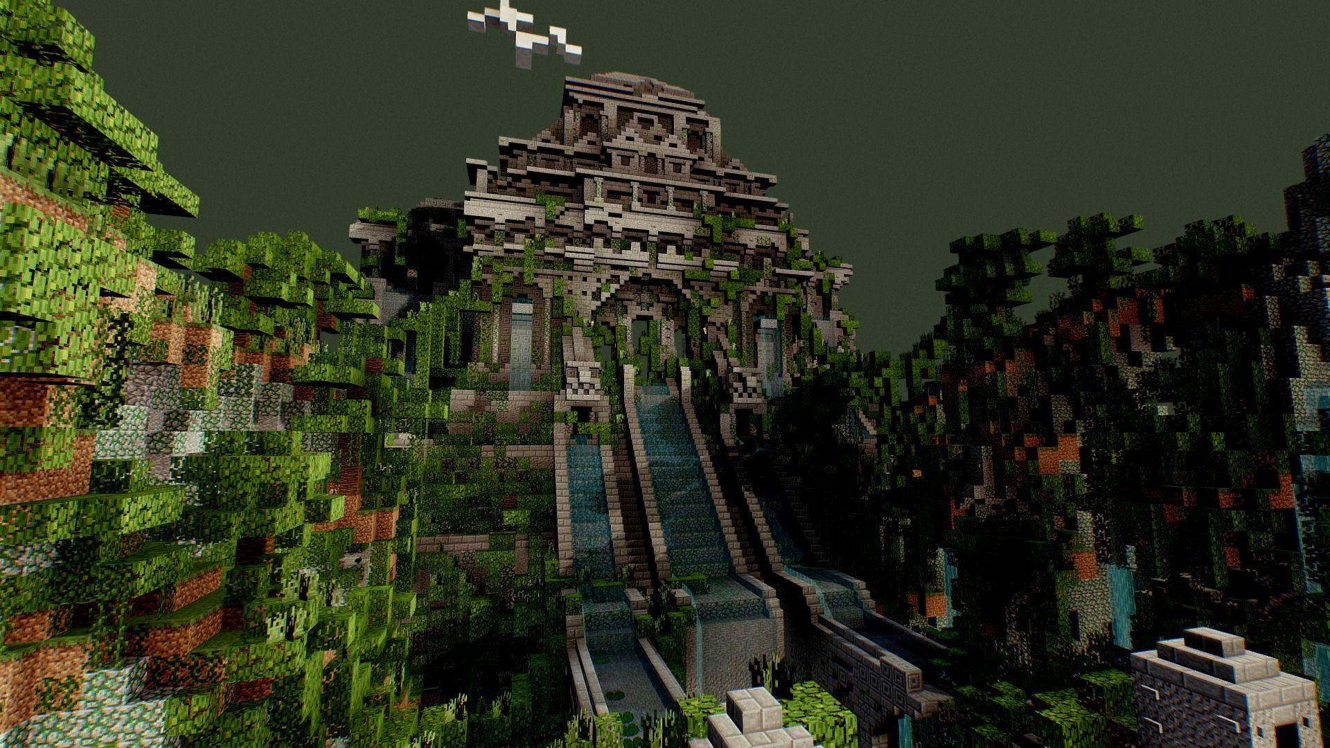 1920x1080 Voxel Minecraft Jungle Temple model by binglebeb [eaf3258]