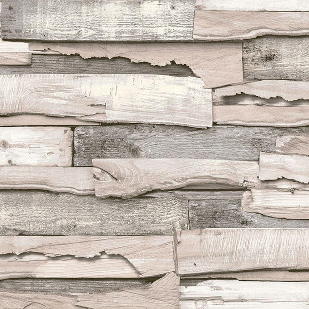 1000x1000 Rustic Shingle Wood Plank Wallpaper Blush. I Love Wallpaper
