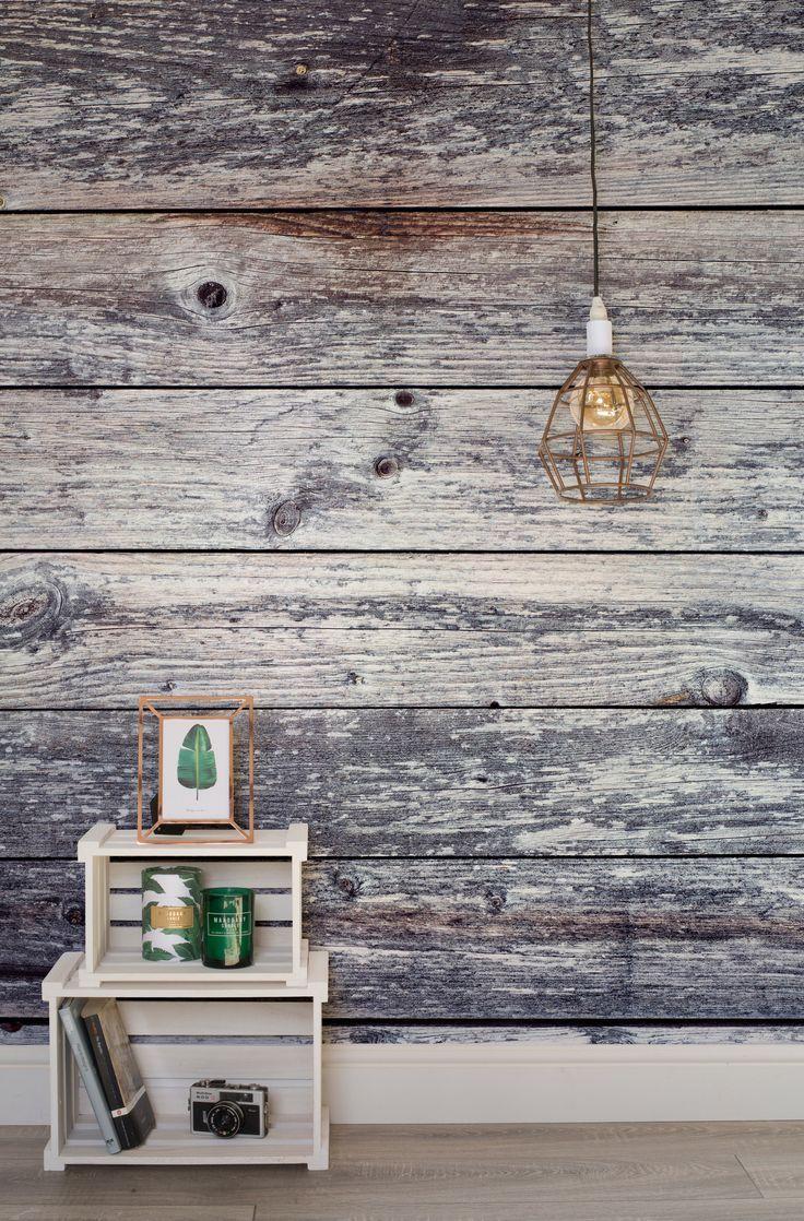 736x1118 Aged Gray Wooden Planks Wallpaper Mural. Hovia. Soggiorno carta da parati, Carta da parati in legno, Carta da parati