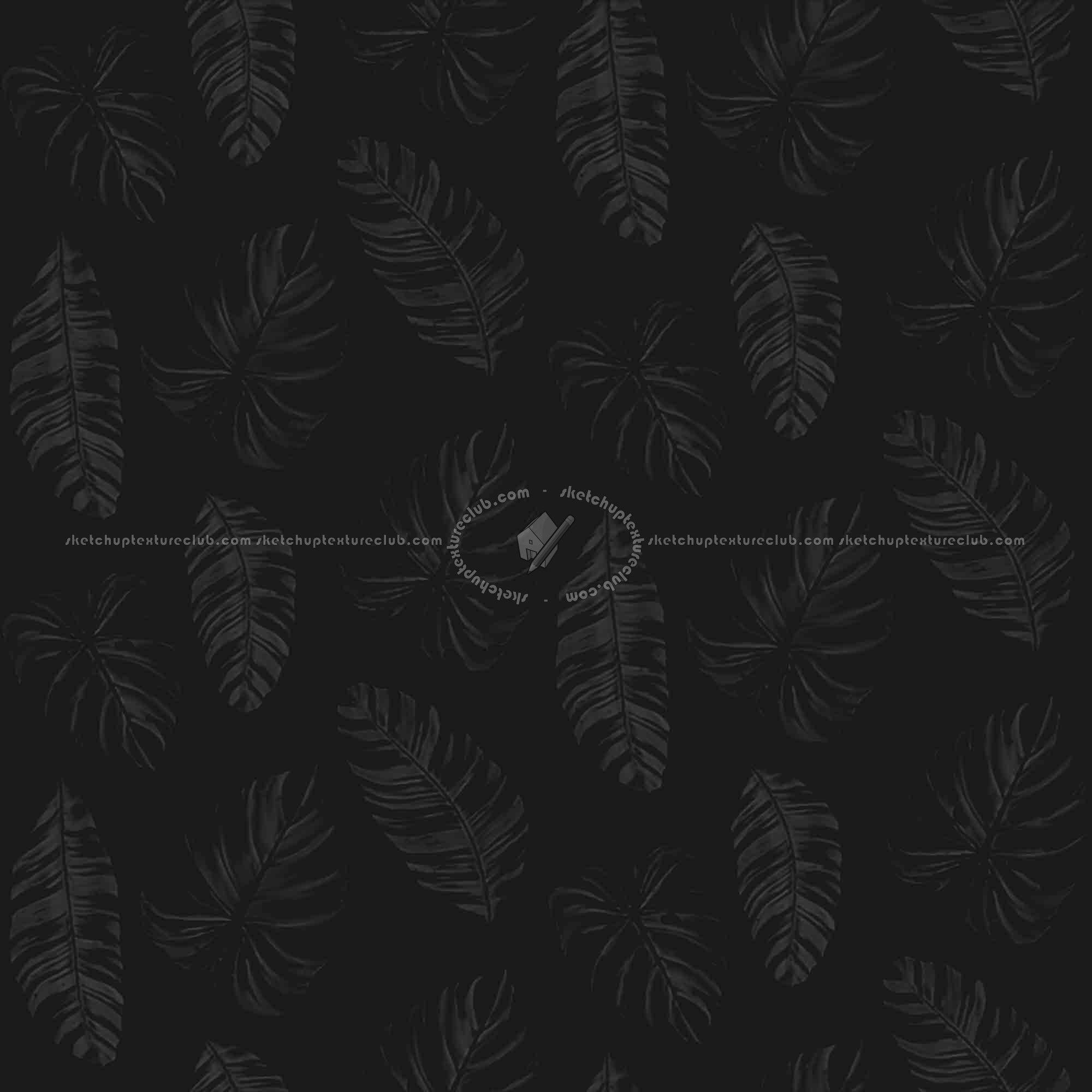 2000x2000 Vinyl wallpaper with leaves PBR texture seamless 21563