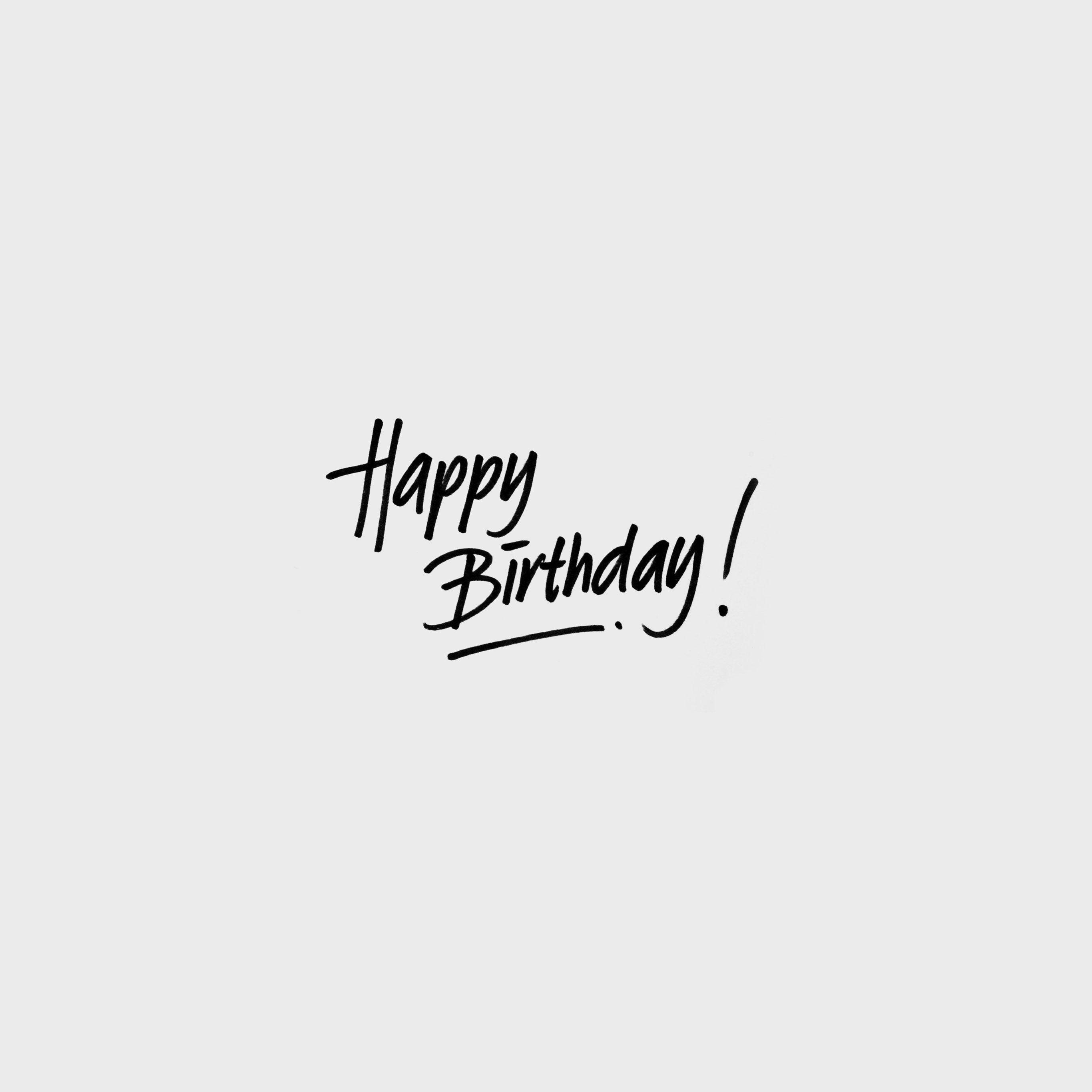 2732x2732 Android wallpaper. happy birthday white event writing