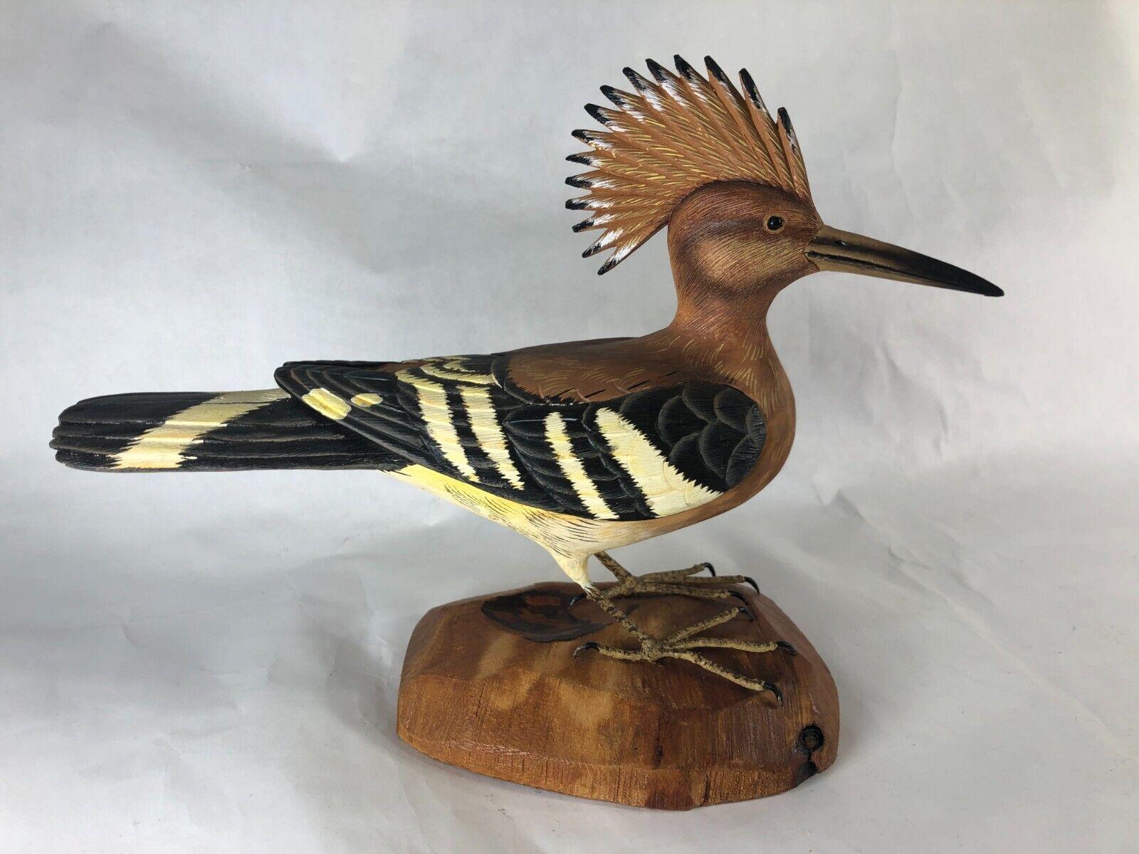 1600x1200 Beautiful Wood Eurasian HOOPOE BIRD Carved Wood Original Art Sculpture