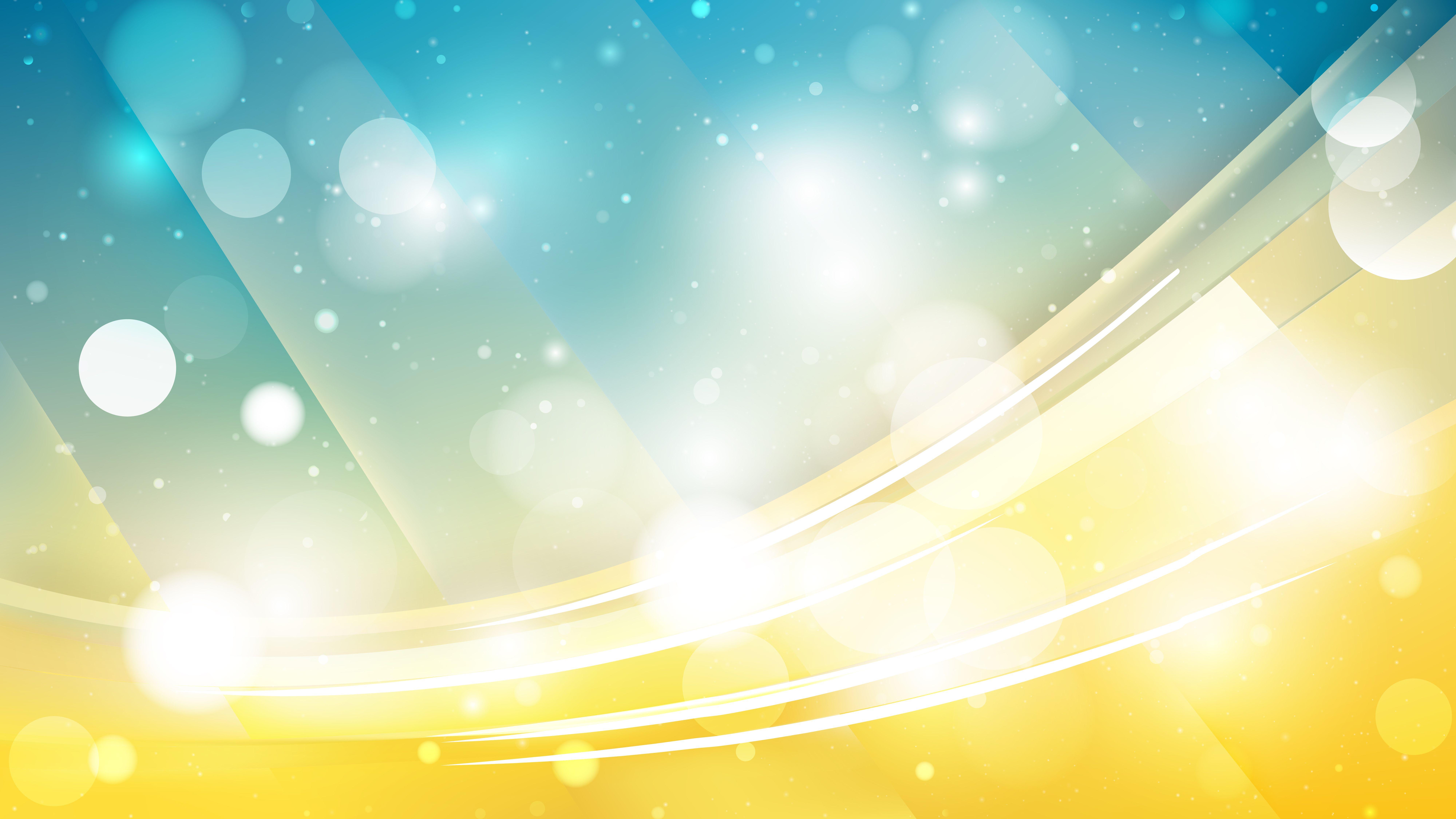 8000x4500 Free Abstract Blue and Yellow Blurred Bokeh Background Vector