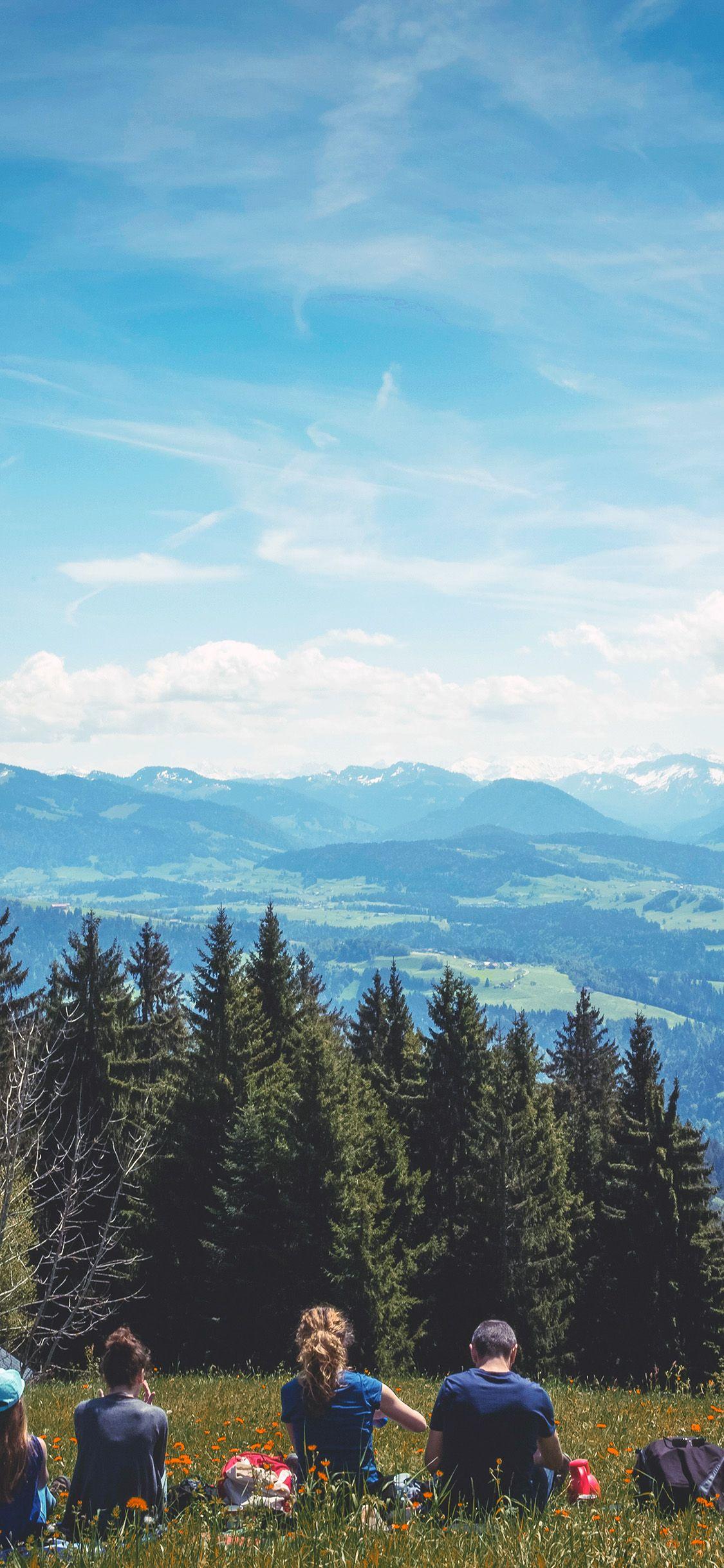 1125x2436 iPhone X wallpaper. nature mountain green summer picnic