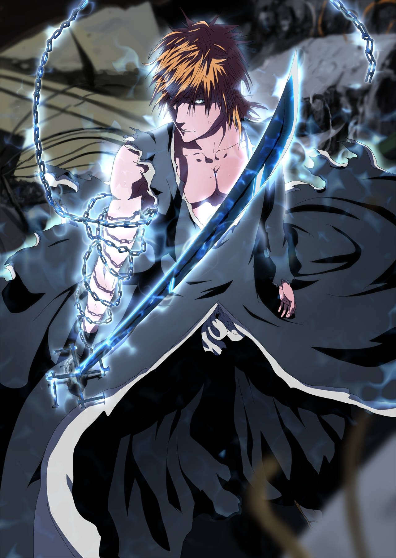 1280x1800 Ichigo Bankai Wallpaper