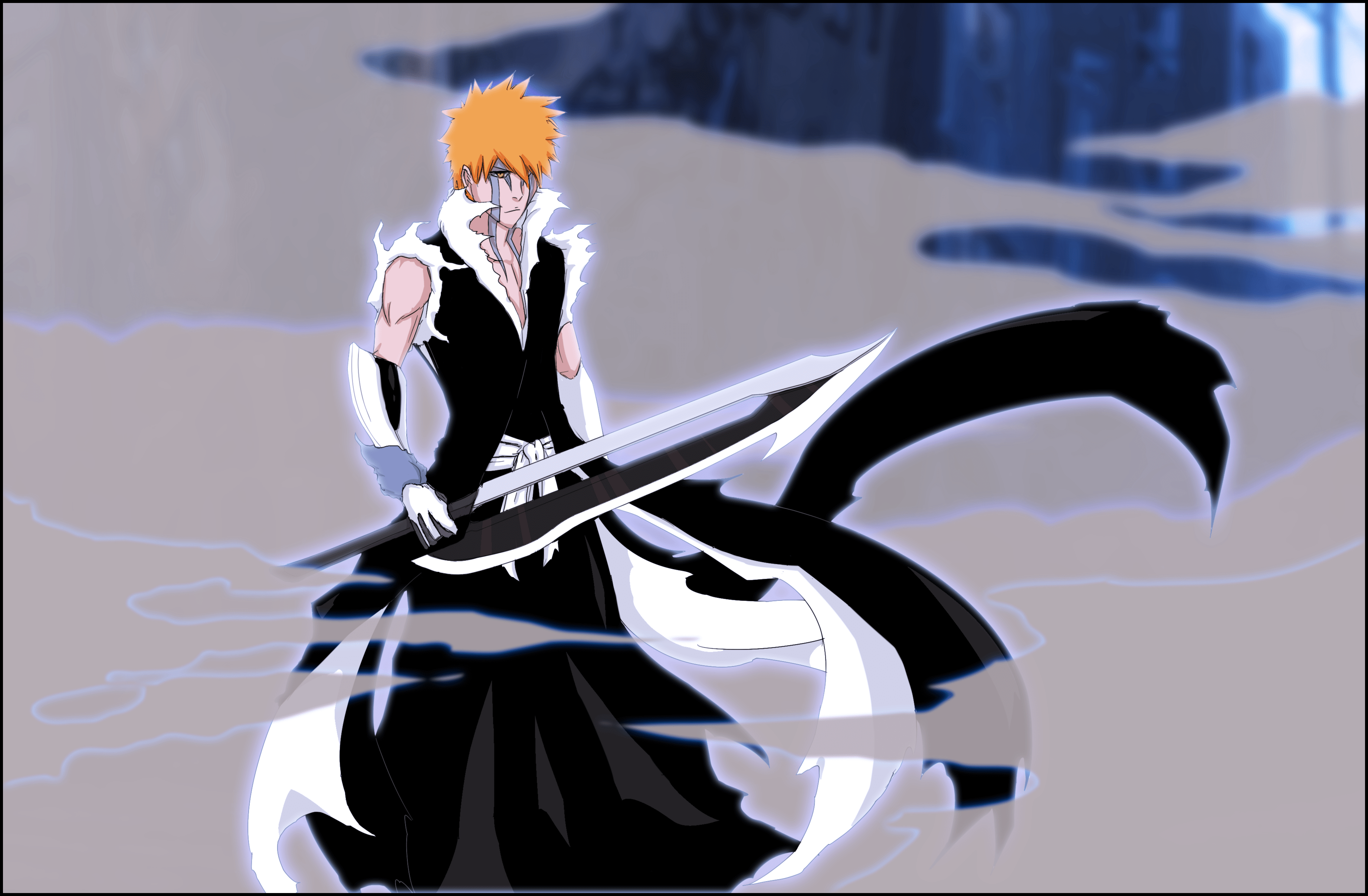 3687x2416 kurosaki ichigo (bleach) drawn