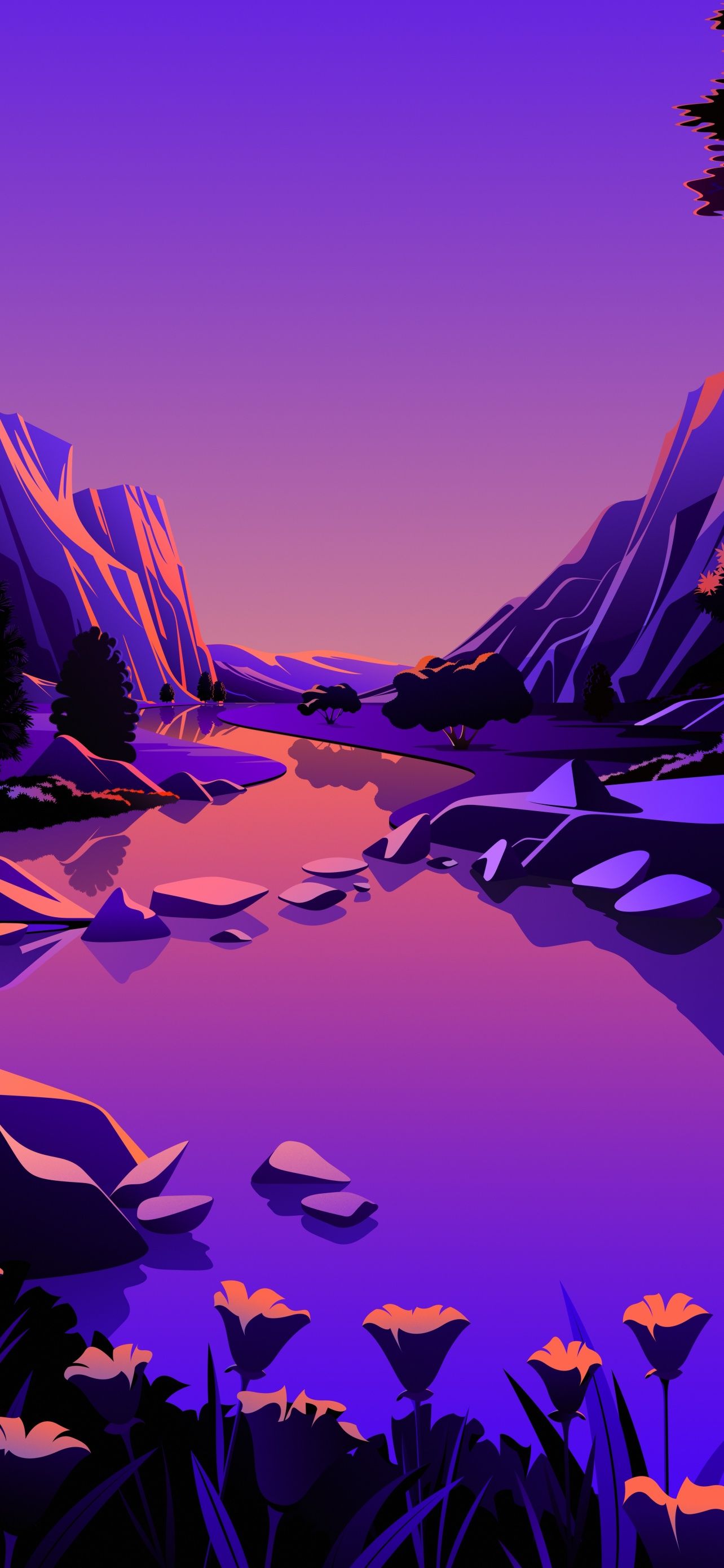 1284x2778 Lake Wallpaper 4K, Mountains, Rocks, Twilight