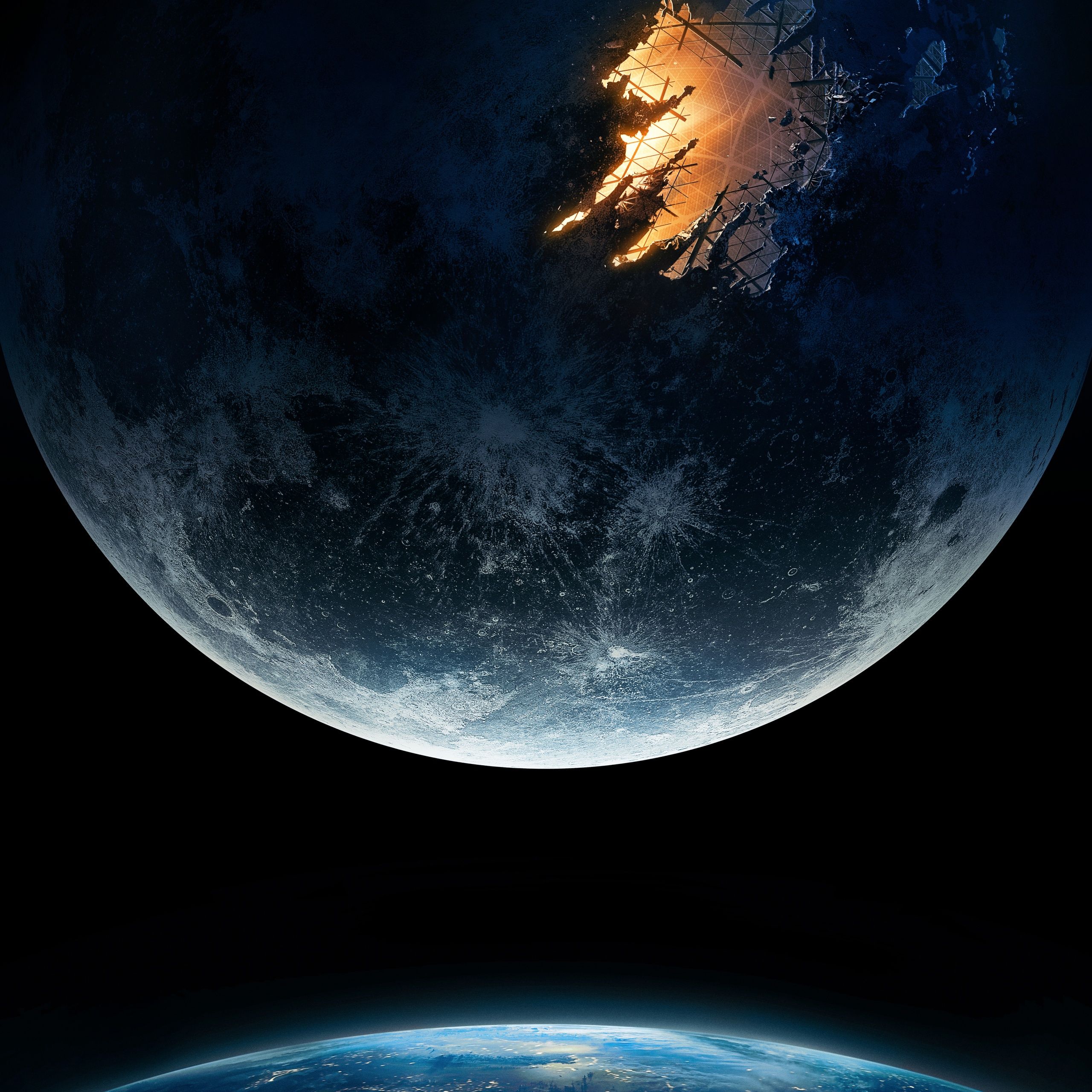 2560x2560 Moonfall Wallpaper 4K, 2022 Movies, Sci Fi, 5K, 8K