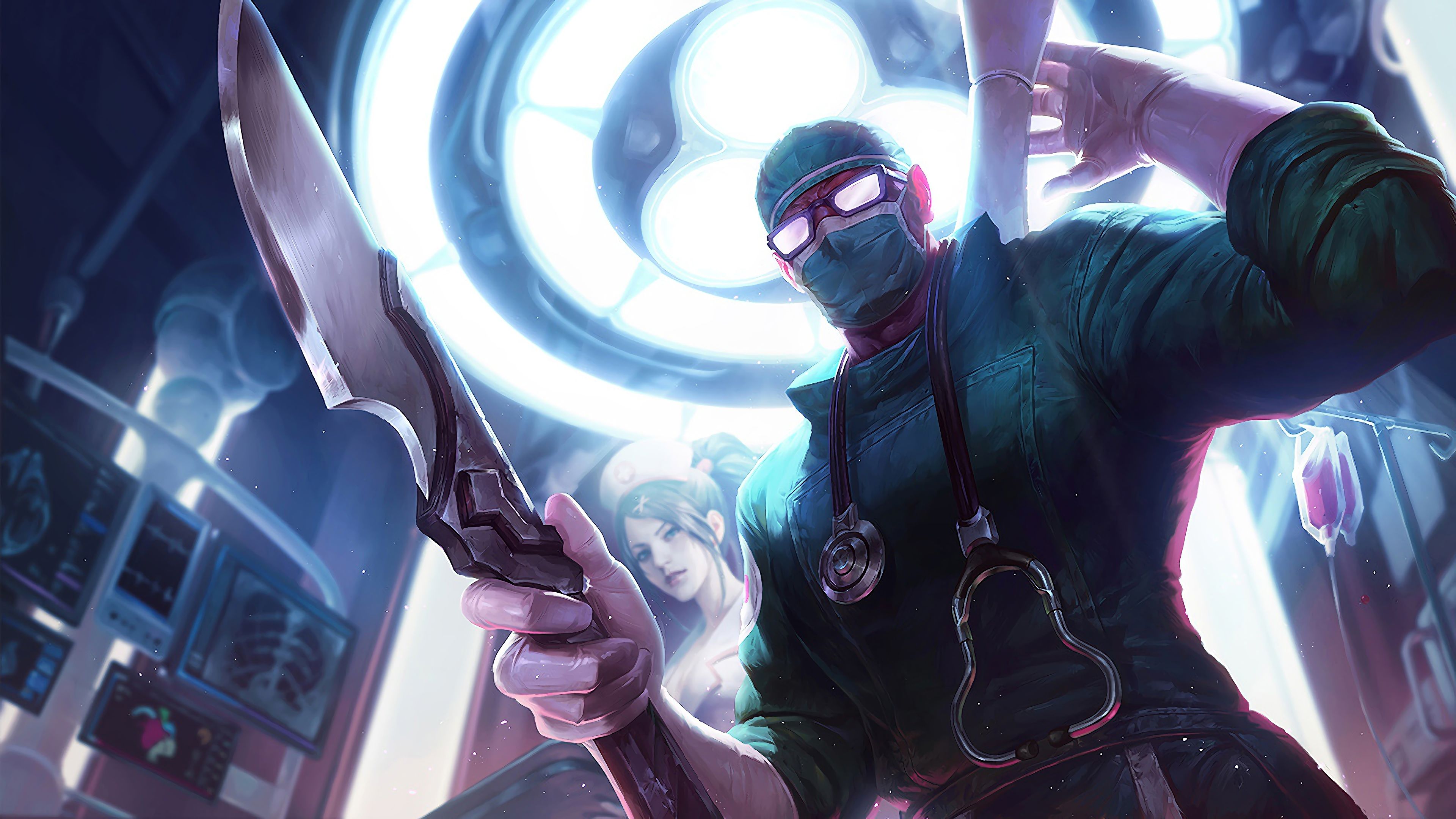 3840x2160 Wallpaper 4k Surgeon Shen LoL Splash Art League of Legends lol Wallpaper