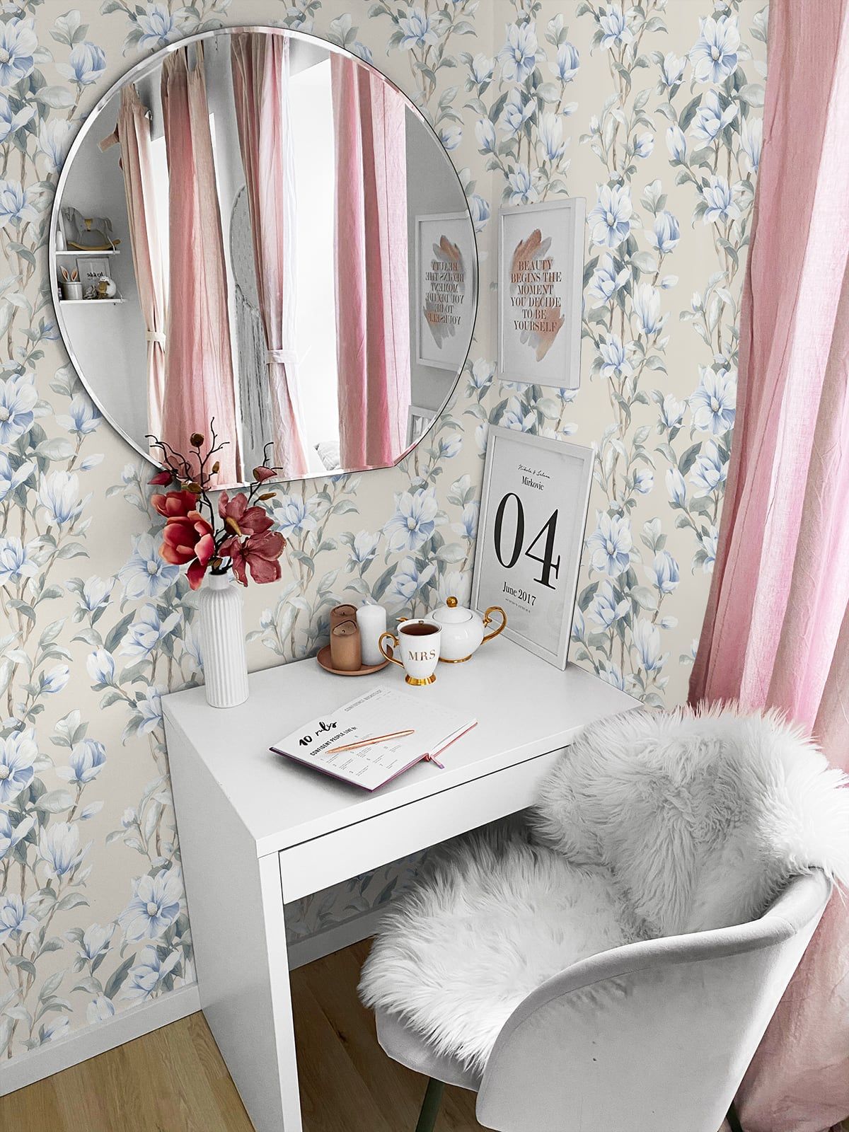 1200x1600 Magnolia Trail Floral Peel and Stick Removable Wallpaper