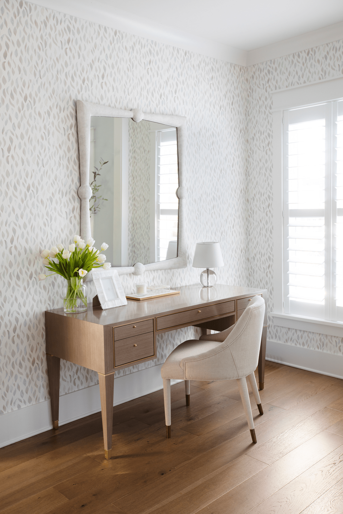 1200x1794 Petals Wallpaper In Taupe Blue