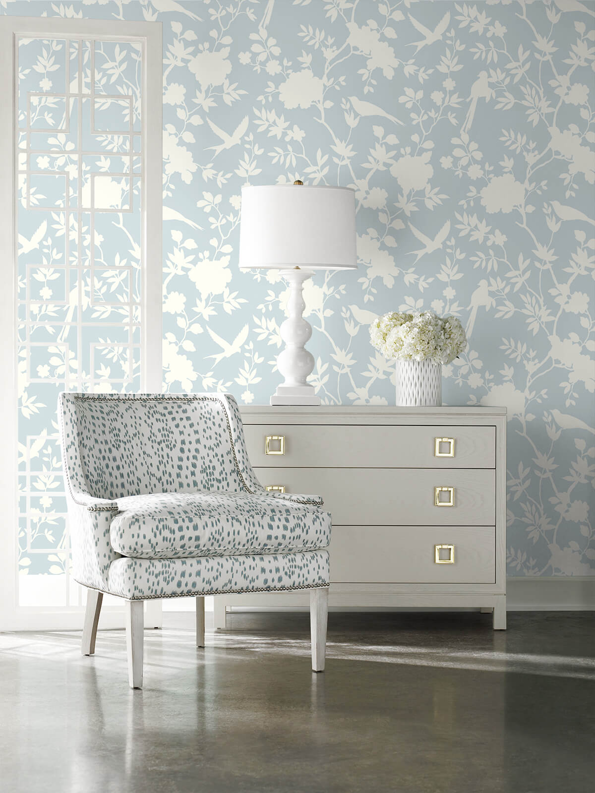 1200x1599 Luxe Haven Mono Toile Peel and Stick Removable Wallpaper