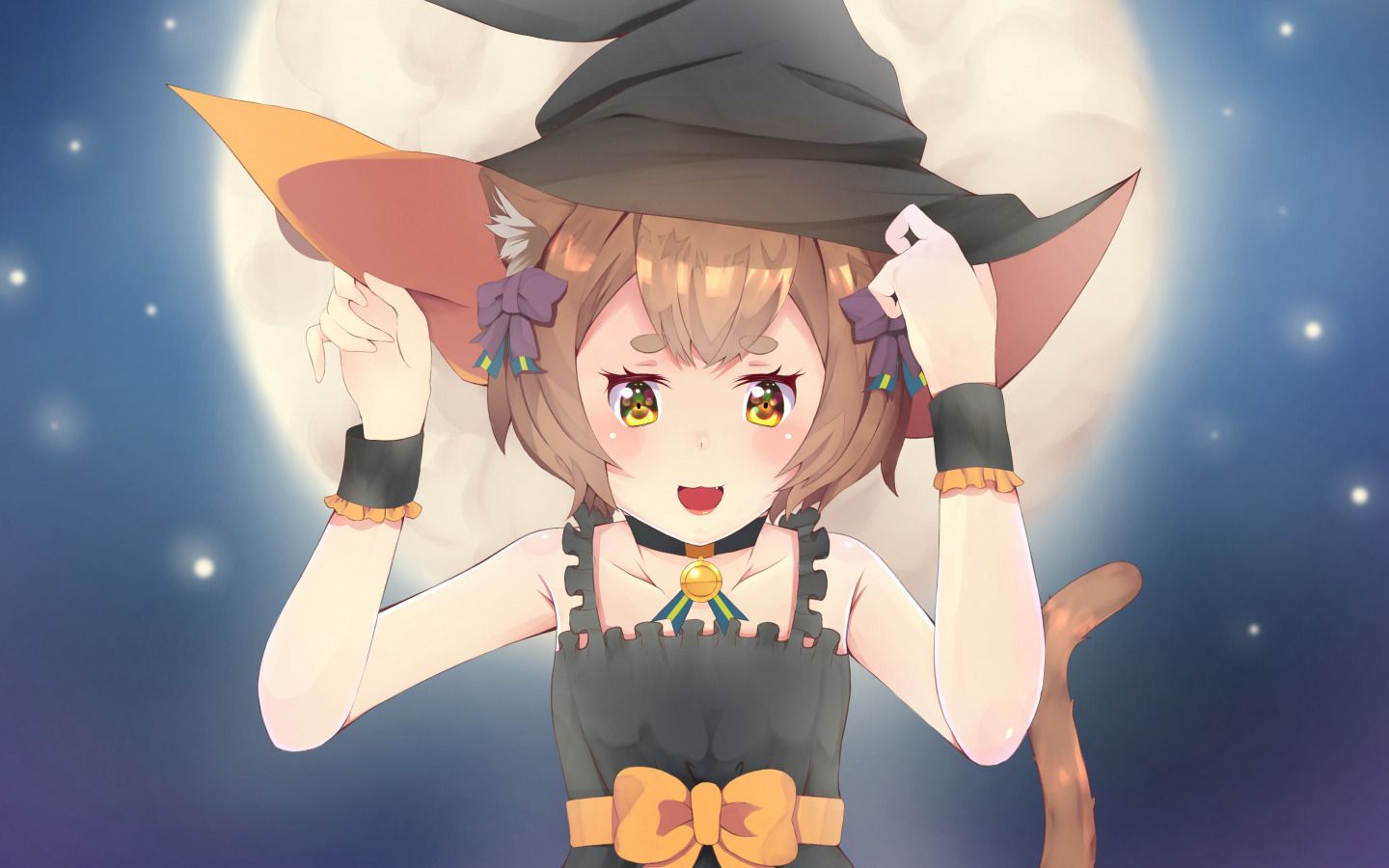1440x900 Download wallpaper hat, anime, art, halloween, Re: Zero kara hajime chip isek or Seikatsu, From scratch, Felix Argyle, section other in resolution 1440x900