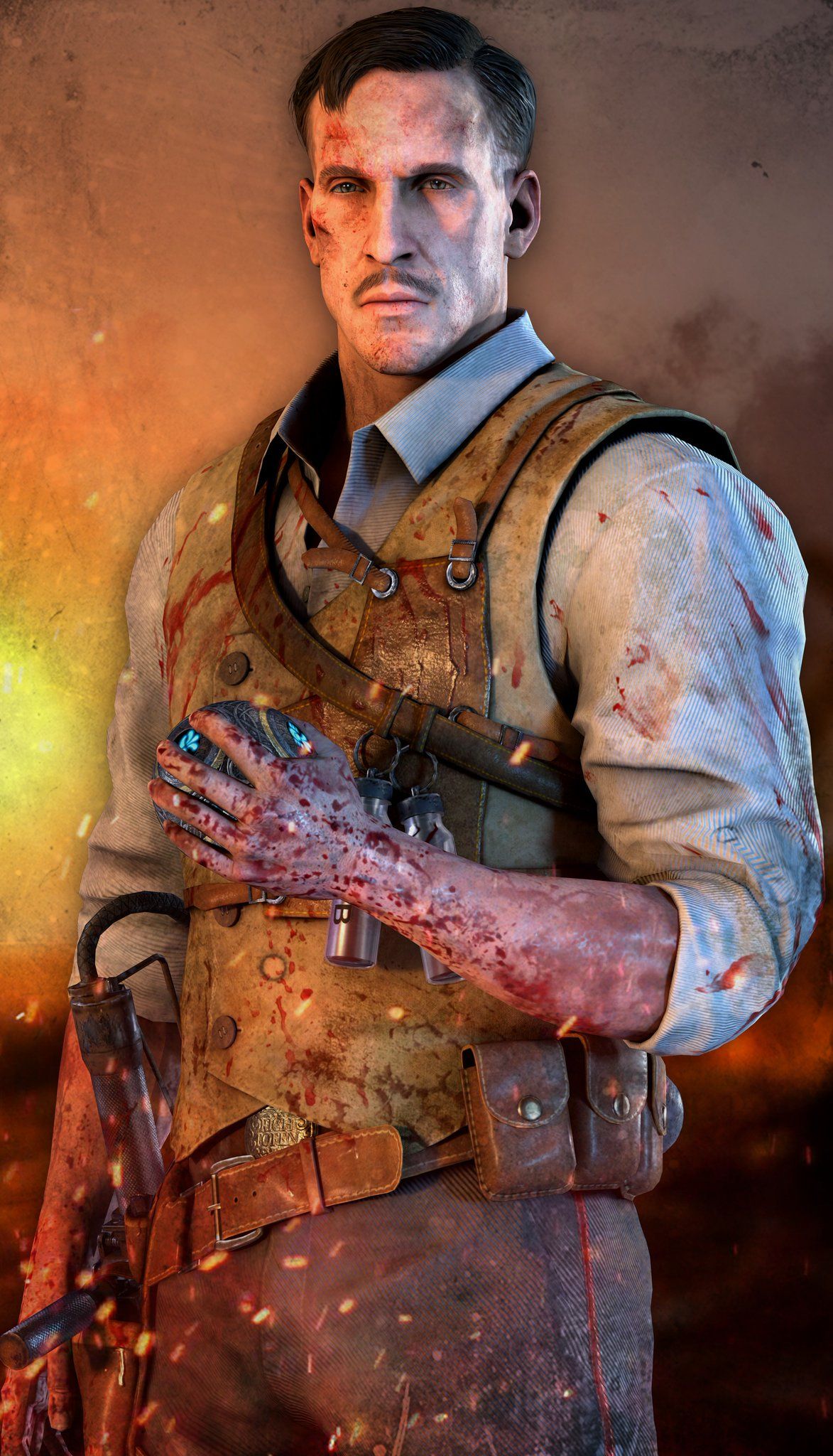 1173x2048 John Rizzo Is A Good Day For Zombies Renderposting! From First To Last; Doctor Edward Richtofen, The God King Of Thule, The Panzer Soldat & Bureau Agent Vivian Harris