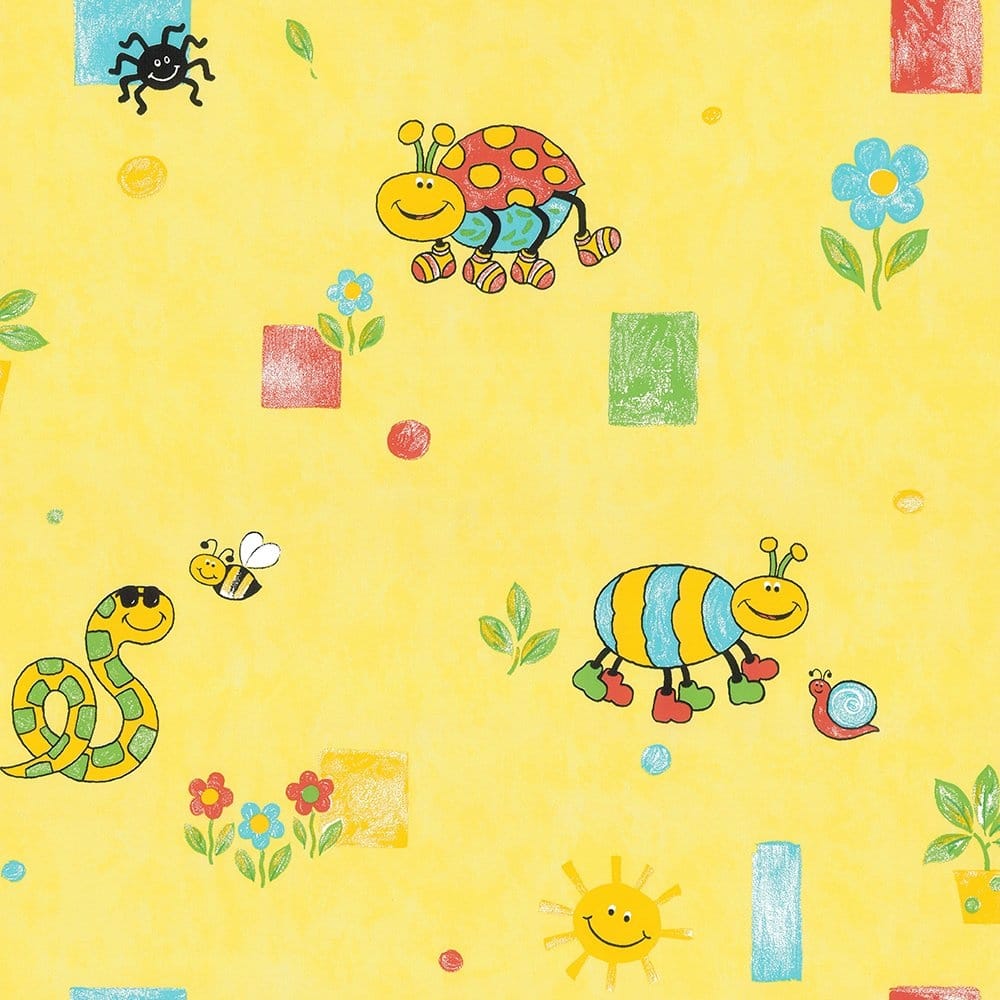 1000x1000 Ugly Bug Ball Fun Kids Unisex Wallpaper Yellow (UBW01429) from I Love Wallpaper UK