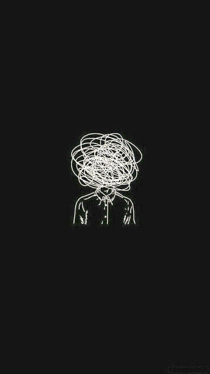 716x1274 Download Black Trippy Person Wallpaper