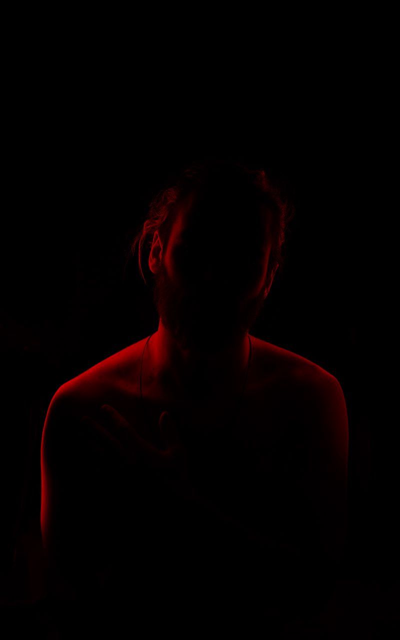 800x1280 Download Wallpaper 800x1280 Silhouette, Man, Backlight, Red, Black, Dark Samsung Galaxy Note Gt N Meizu Mx2 HD Background
