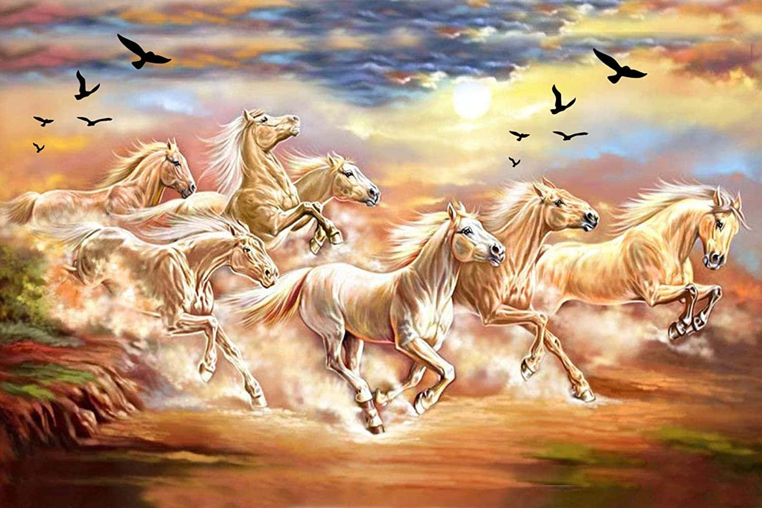 1500x1000 7 Horses Wallpaper