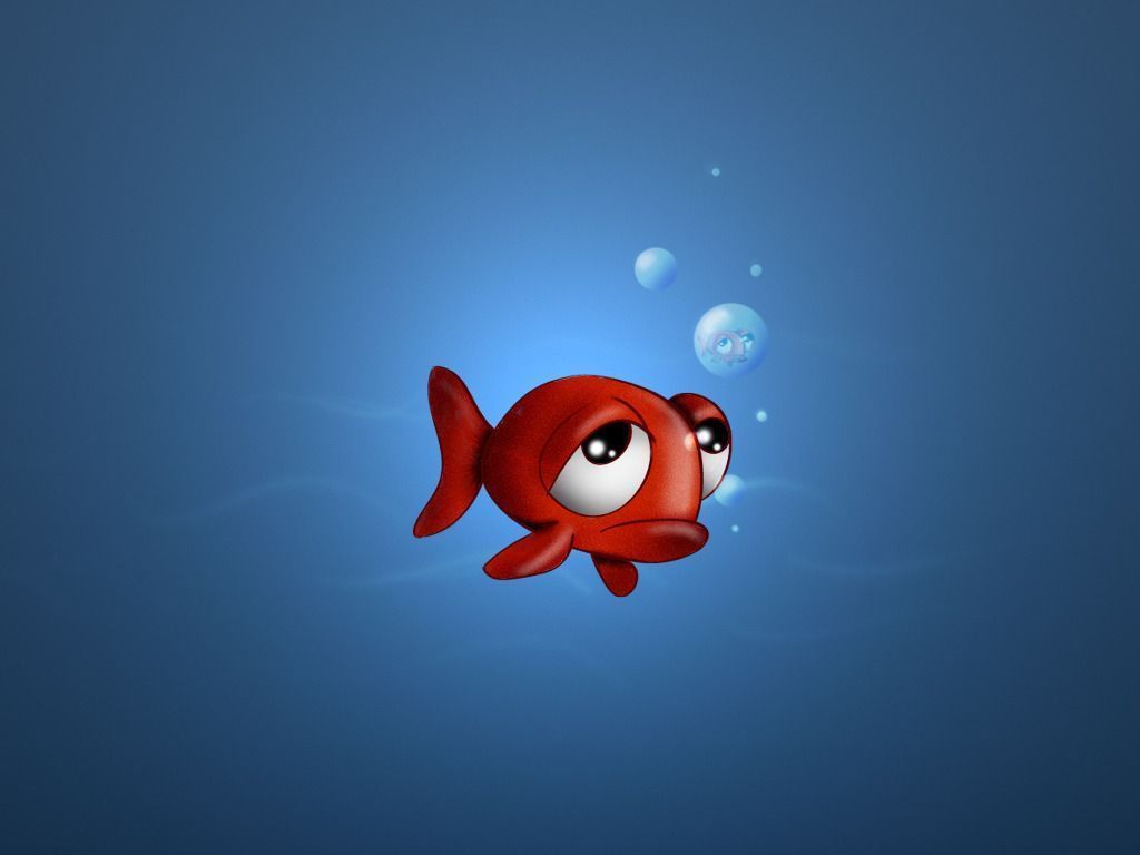 1024x768 Cartoon Fish Wallpaper