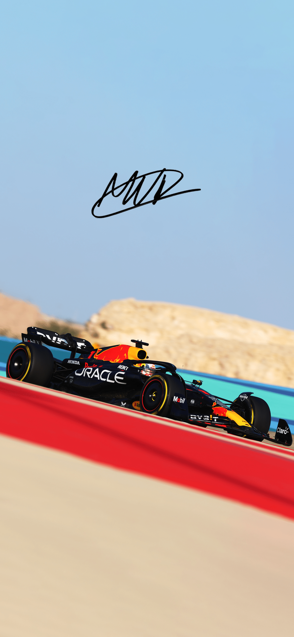 1125x2436 Max Verstappen Bahrain Testing. Phone Wallpaper and without logos