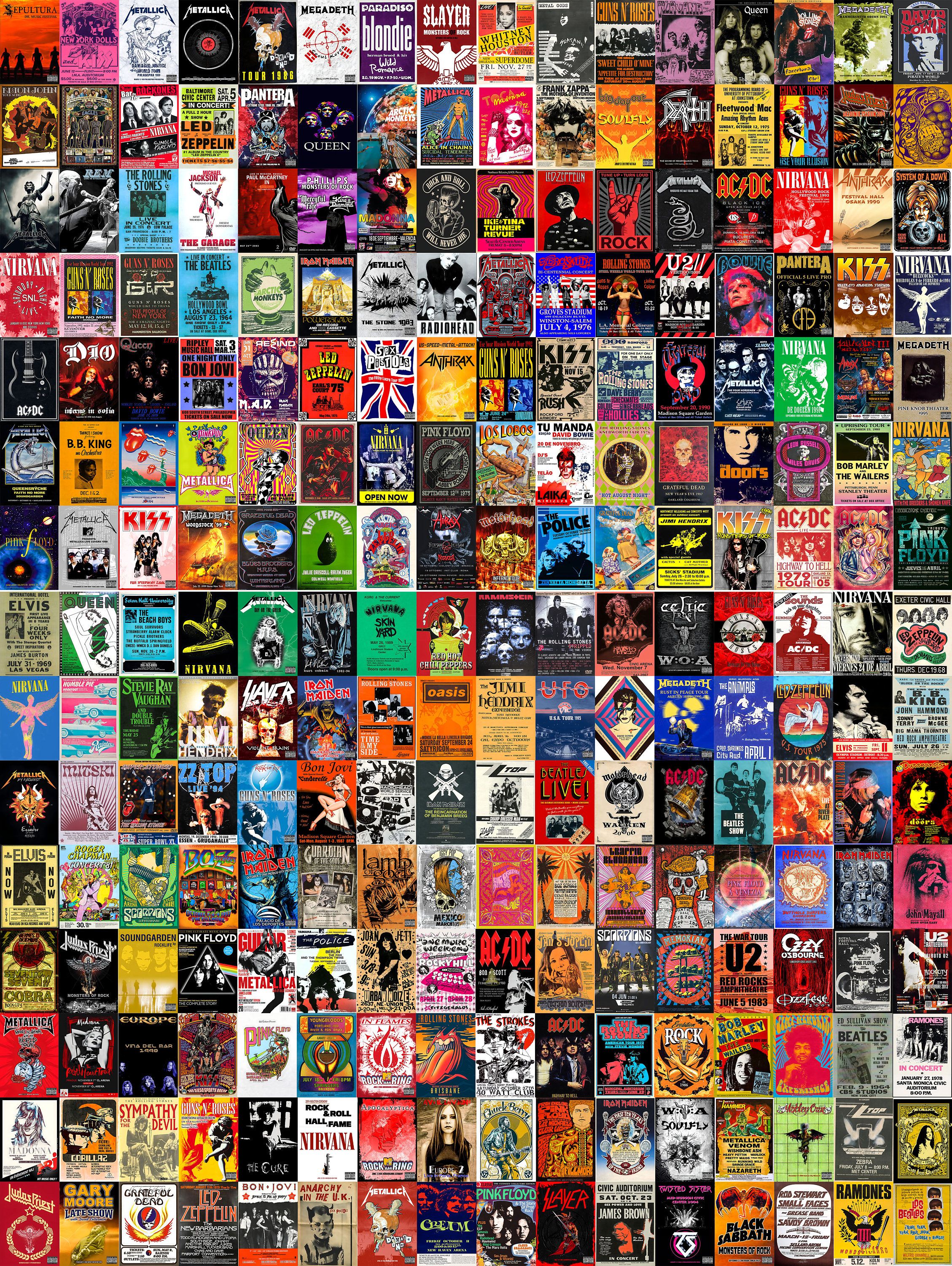 2258x3000 550PCS Music Concert Poster Classic Rock Retro Music Band